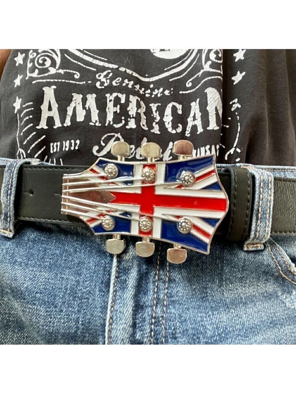 Guitar Rocker Blue Headstock Belt Buckle - Picture 9 of 15